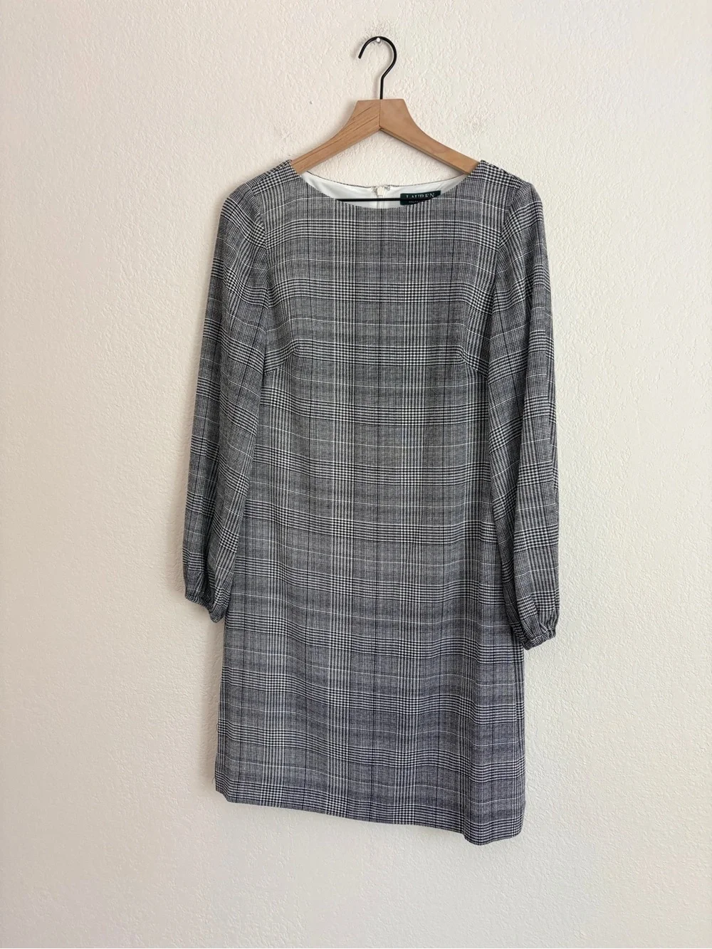 Ralph Lauren Grey Plaid Shift Dress - Picture 2 of 11